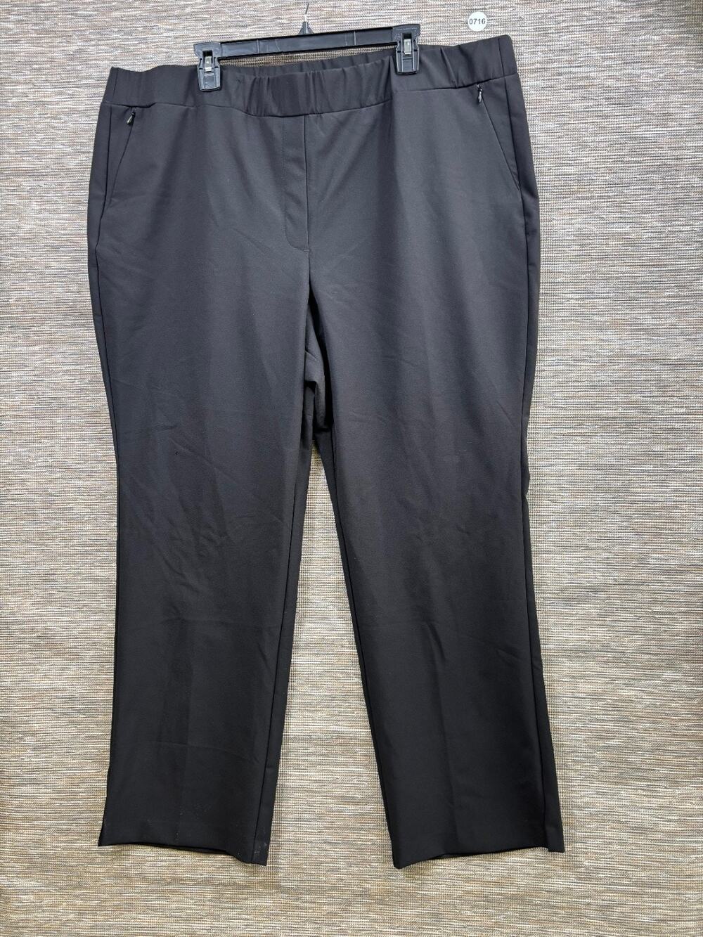 Lane Bryant On The Go Ankle Pant Size 24 Black Pull On Slim Tapered Leg Stretch